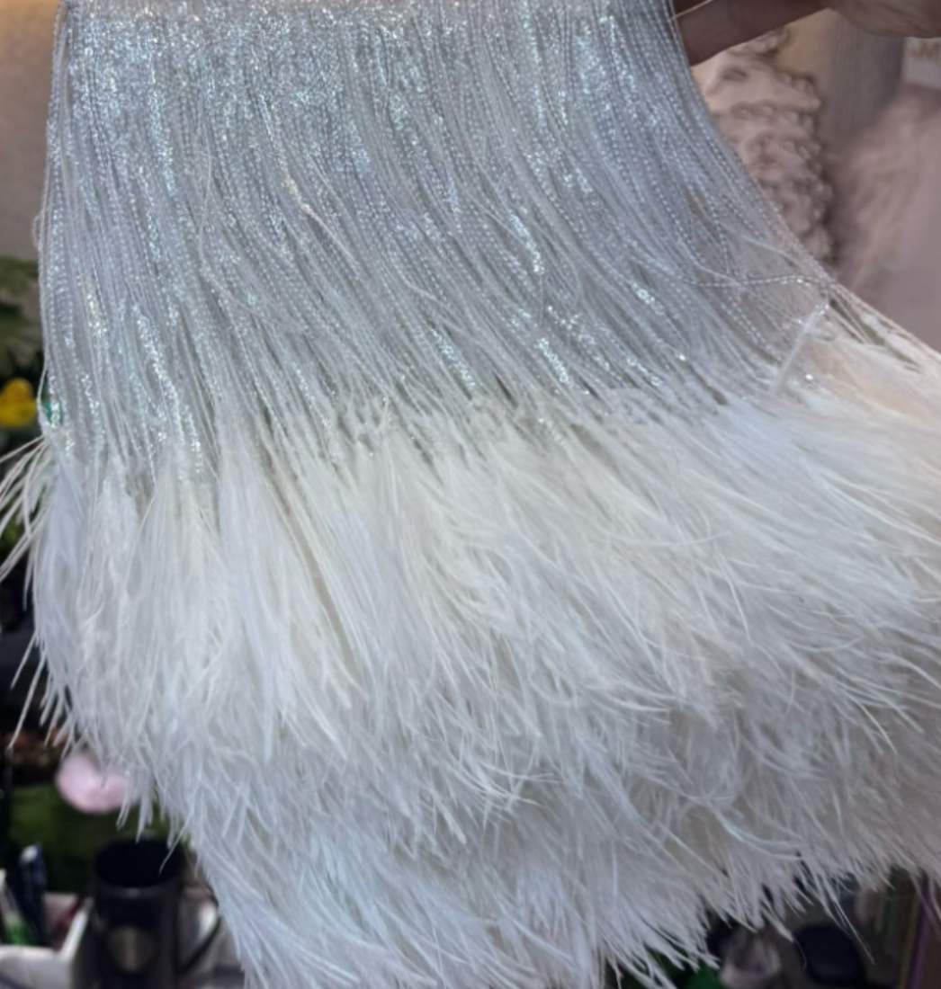 Feather Fringe Trim — 801 — عرض 7