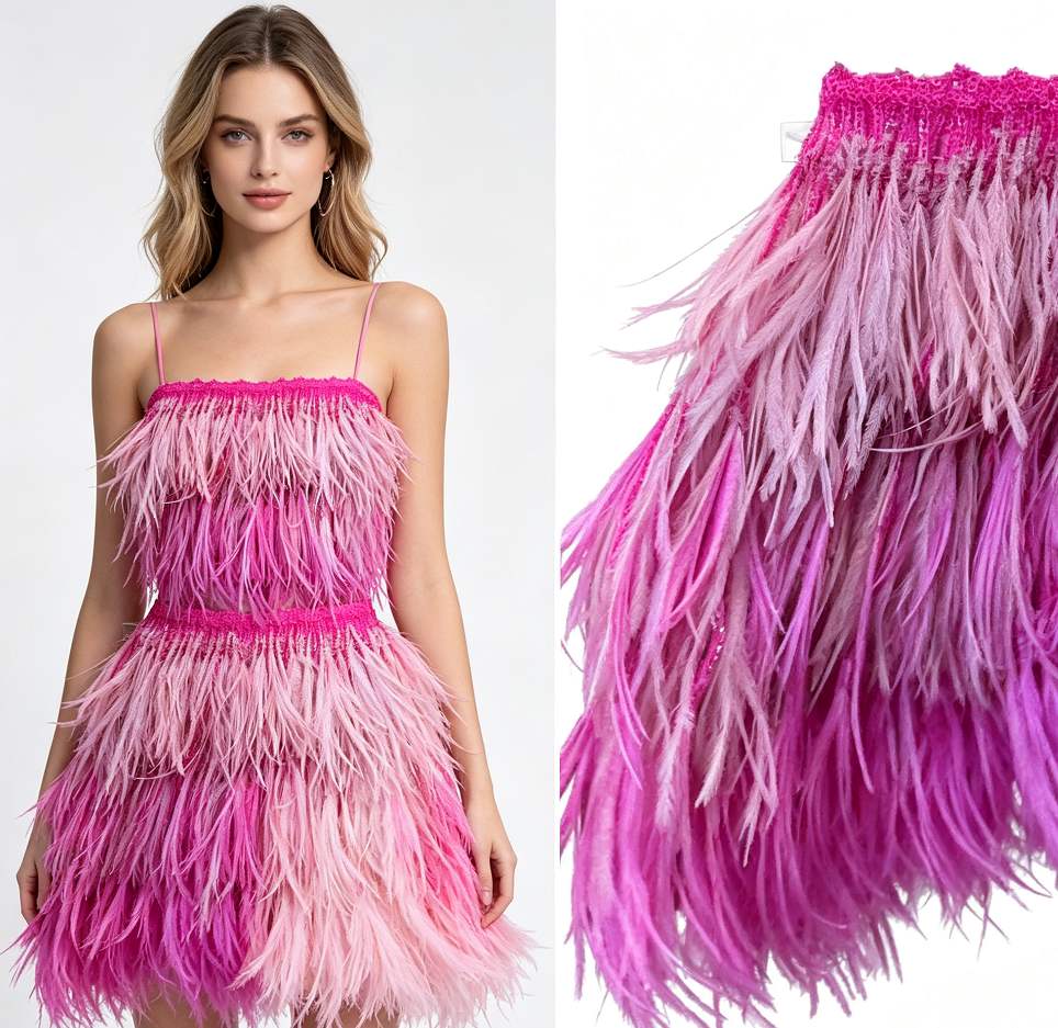 Feather Fringe Trim — 802 — عرض 6