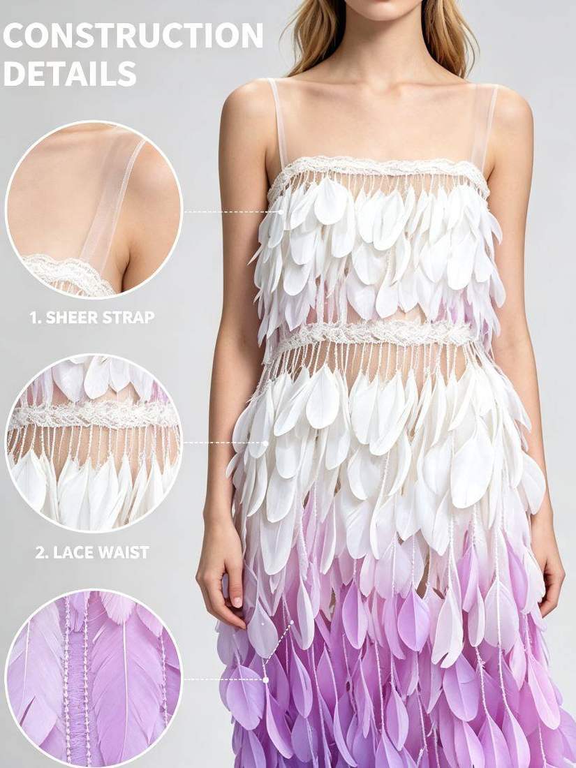Feather Fringe Trim — LFYM-2122 — view 2