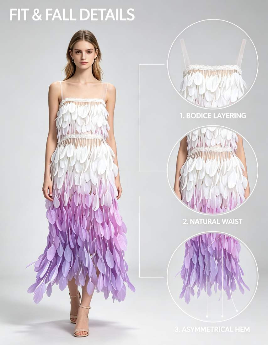 Feather Fringe Trim — LFYM-2122 — vista 4